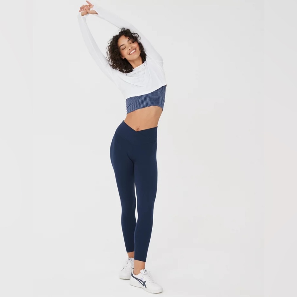 OFFLINE By Aerie Real Me High Waisted Crossover Navy Legging XL